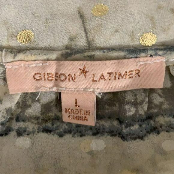 Gibson Latimer Woman's Sheer Abstract Bell Sleeves Blouse Size Large - Picture 8 of 8